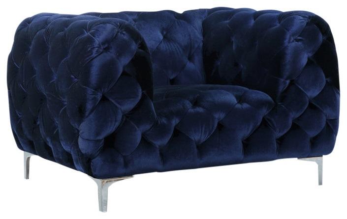 Mercer Navy Velvet Chair - Luxe Home Furnishings (Jersey City, NJ)