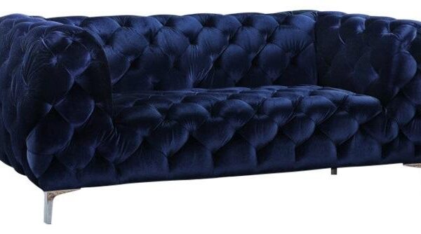 Mercer Navy Velvet Loveseat - Luxe Home Furnishings (Jersey City, NJ)