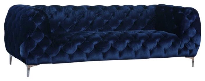 Mercer Navy Velvet Sofa - Luxe Home Furnishings (Jersey City, NJ)