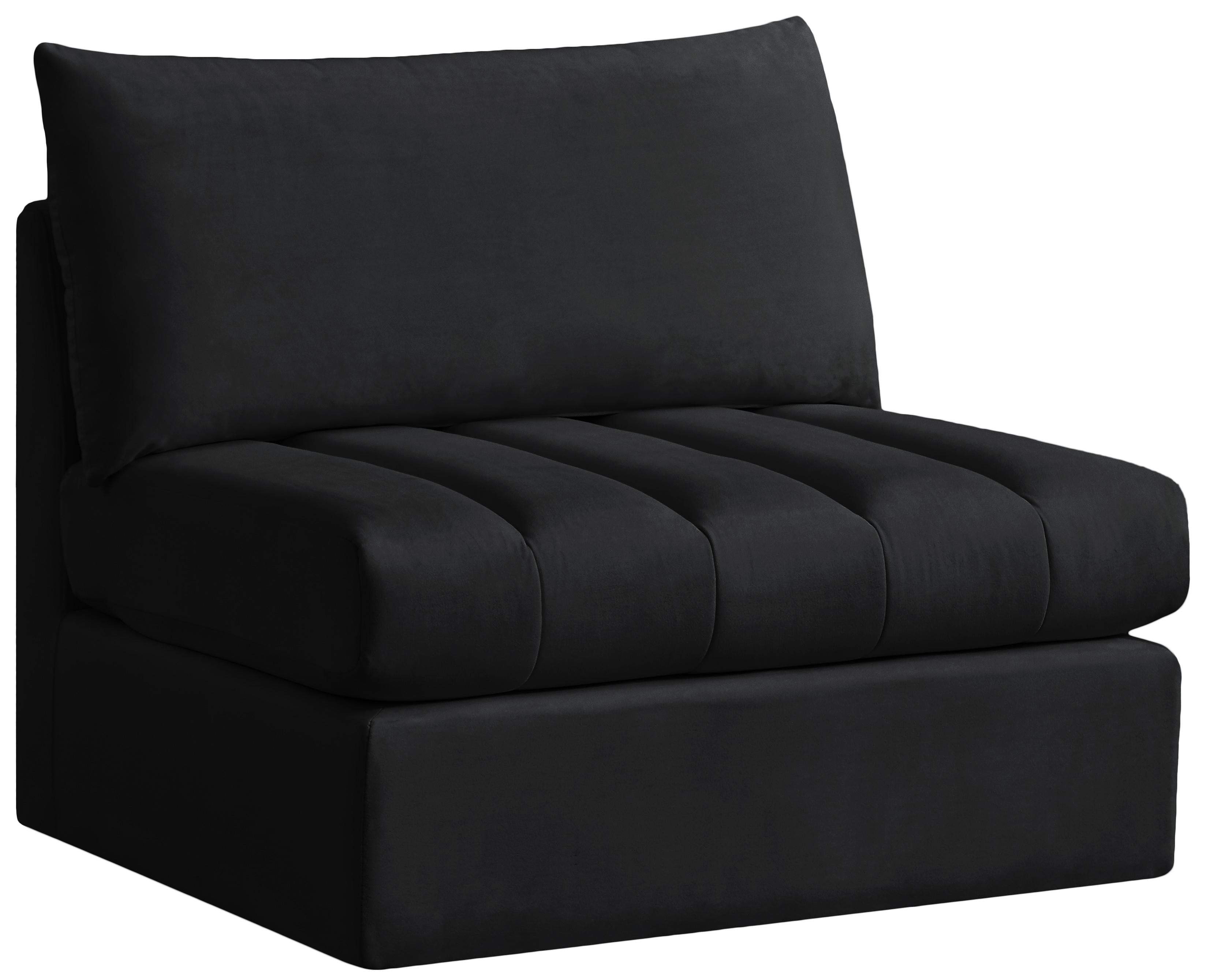 Jacob Black Velvet Armless - Luxe Home Furnishings (Jersey City, NJ)