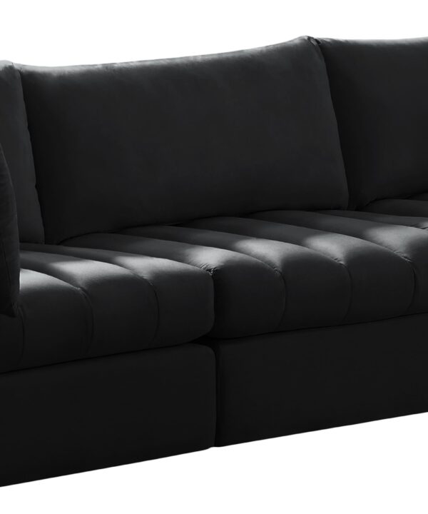 Jacob Black Velvet Modular Sofa - Luxe Home Furnishings (Jersey City, NJ)