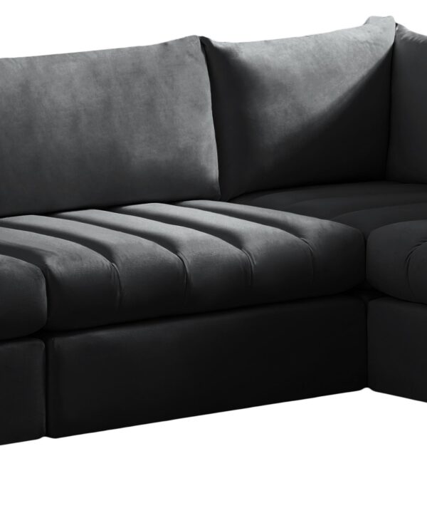 Jacob Black Velvet Modular Sectional - Luxe Home Furnishings (Jersey City, NJ)