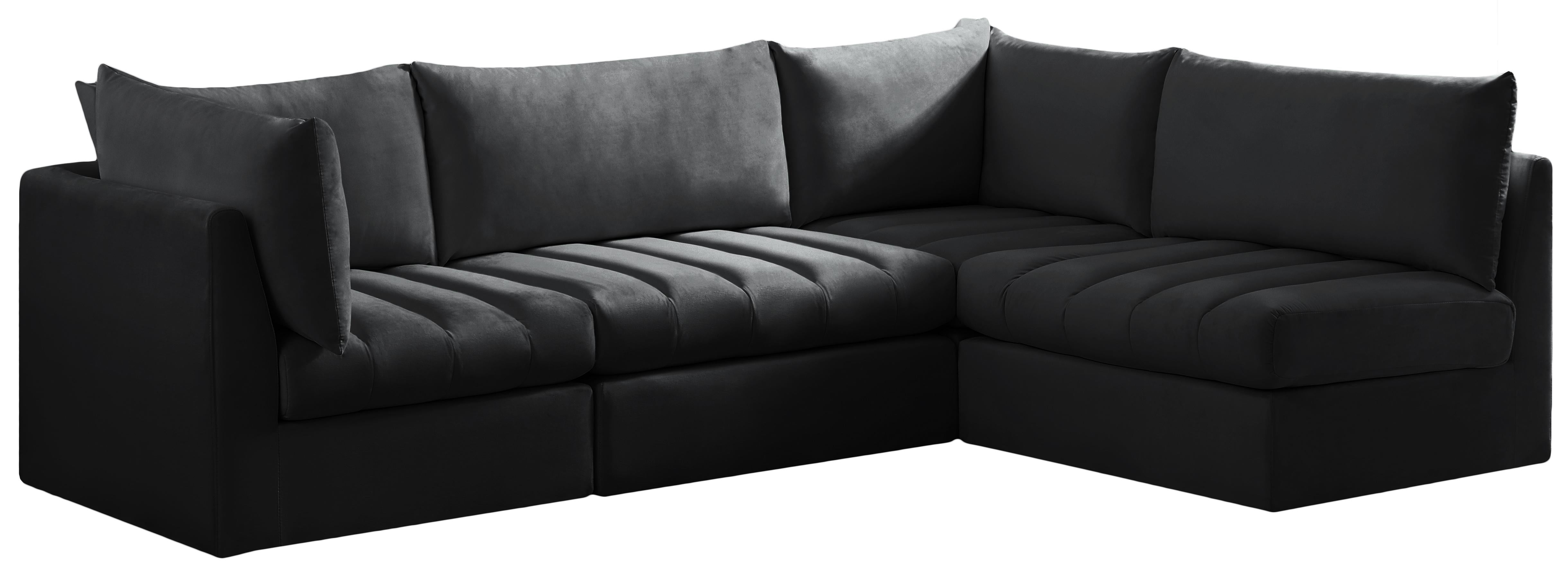 Jacob Black Velvet Modular Sectional - Luxe Home Furnishings (Jersey City, NJ)