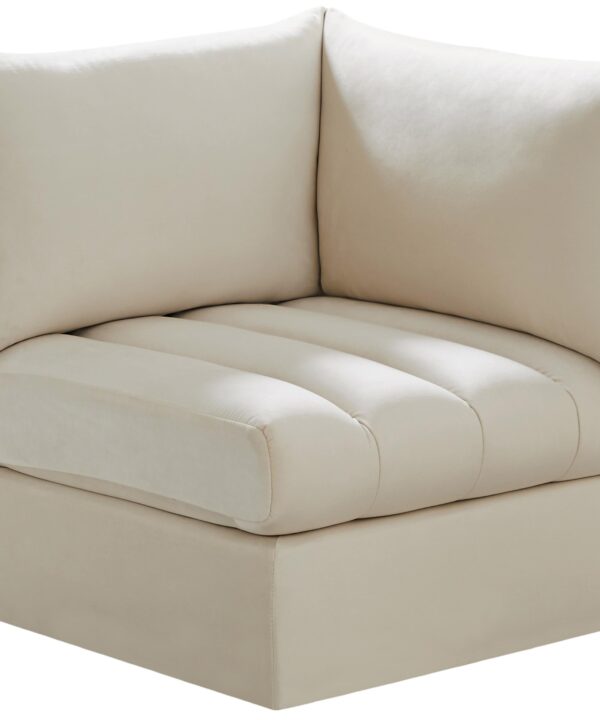 Jacob Cream Velvet Corner - Luxe Home Furnishings (Jersey City, NJ)