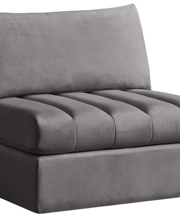 Jacob Grey Velvet Armless - Luxe Home Furnishings (Jersey City, NJ)