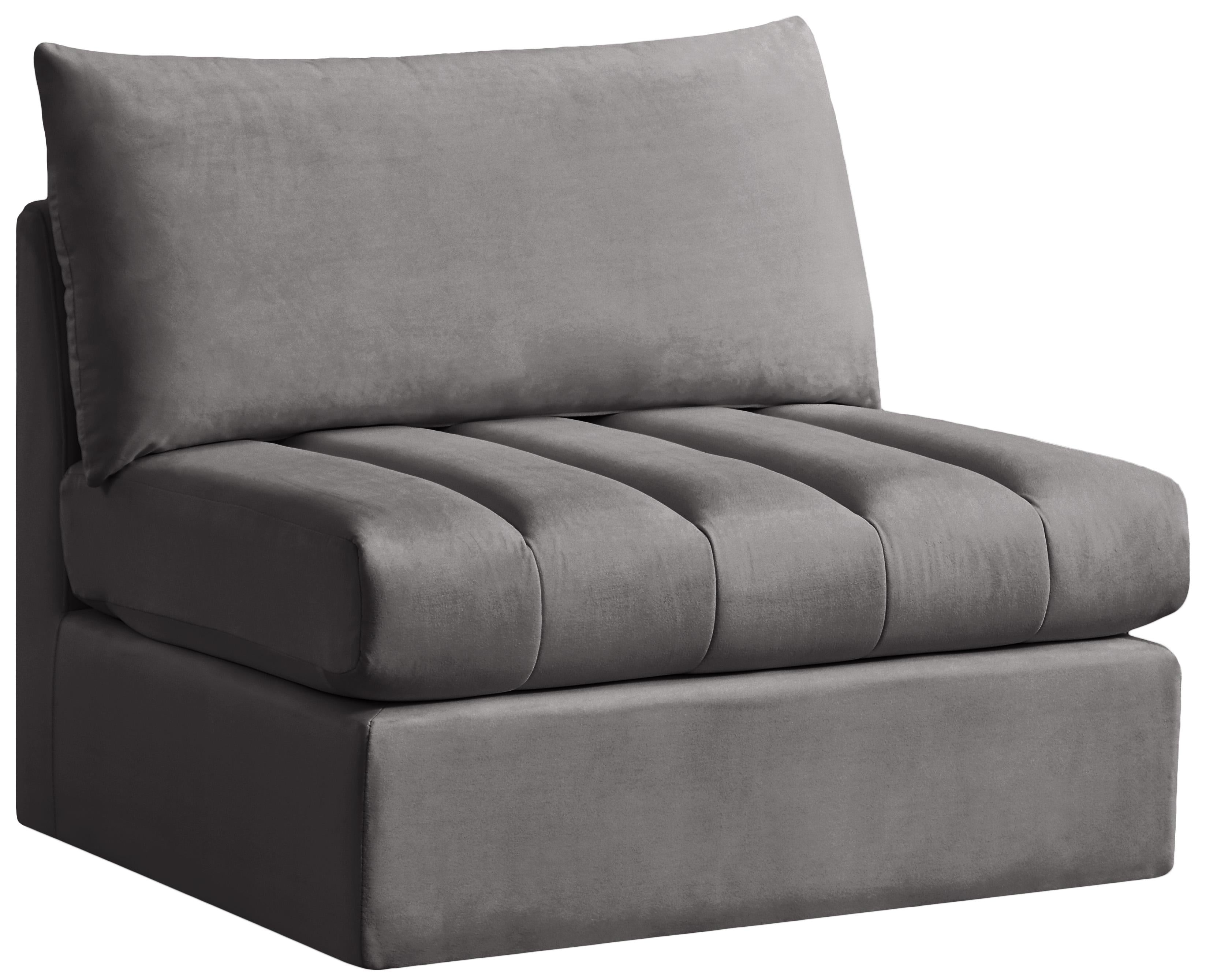 Jacob Grey Velvet Armless - Luxe Home Furnishings (Jersey City, NJ)