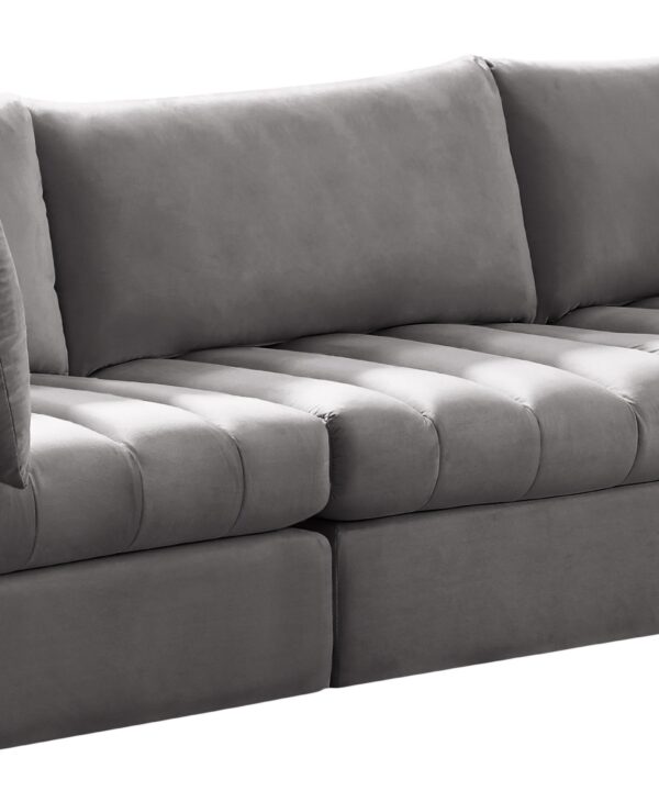 Jacob Grey Velvet Modular Sofa - Luxe Home Furnishings (Jersey City, NJ)