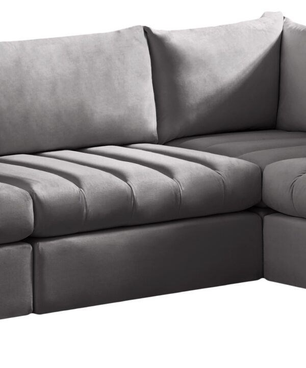 Jacob Grey Velvet Modular Sectional - Luxe Home Furnishings (Jersey City, NJ)