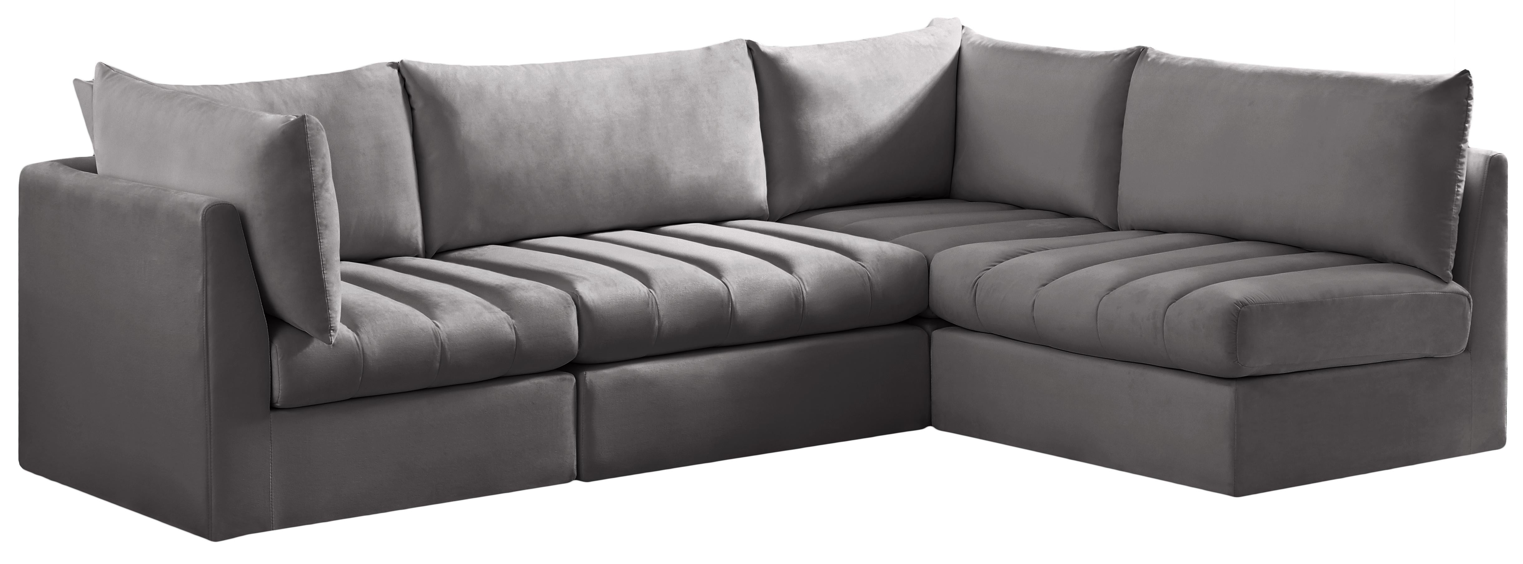 Jacob Grey Velvet Modular Sectional - Luxe Home Furnishings (Jersey City, NJ)