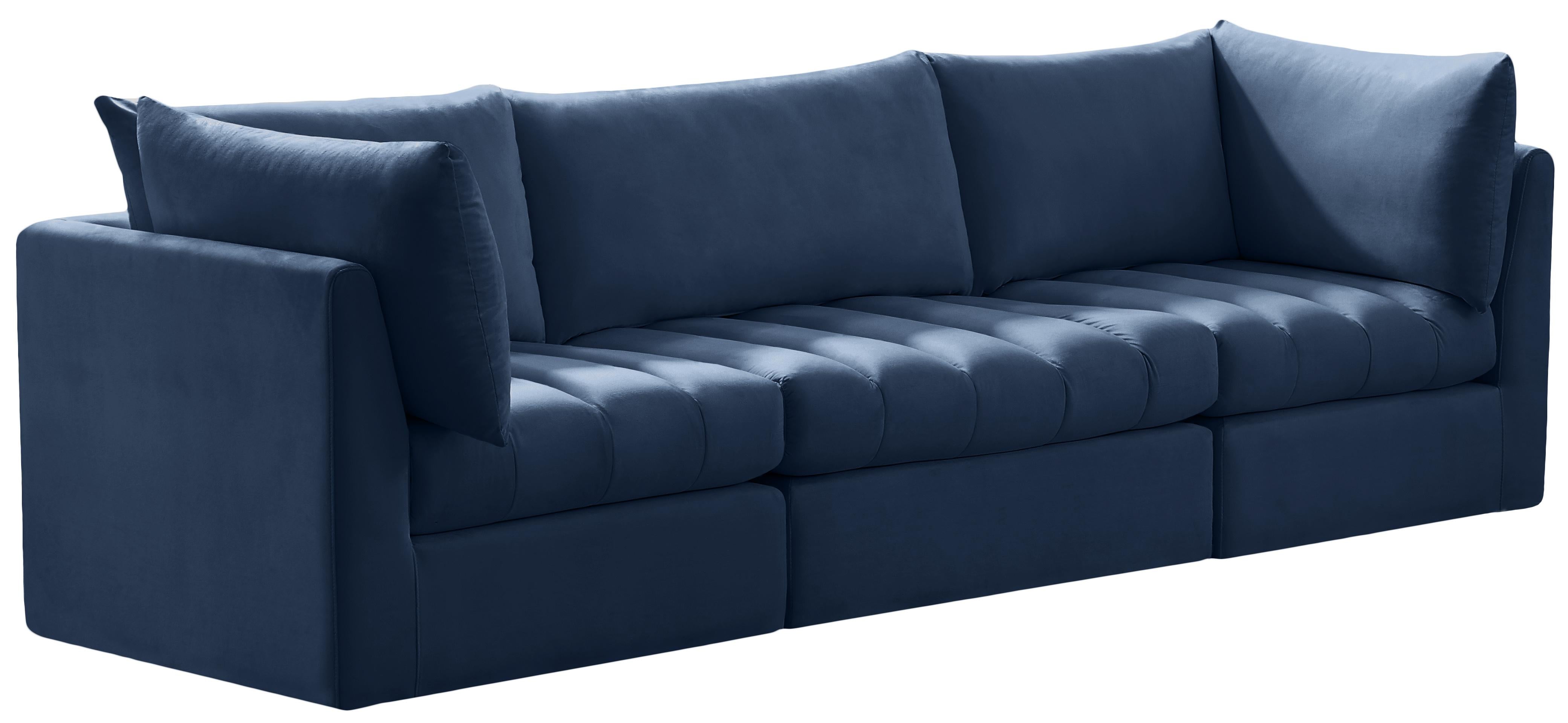 Jacob Navy Velvet Modular Sofa - Luxe Home Furnishings (Jersey City, NJ)