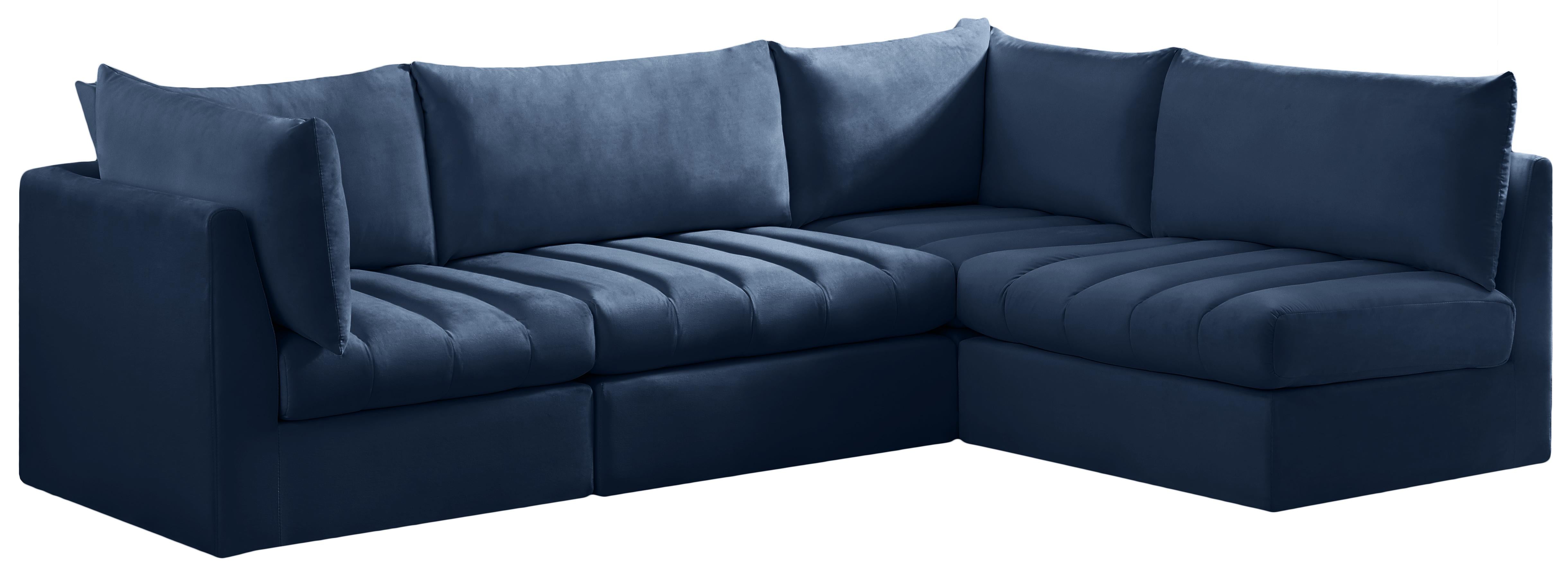 Jacob Navy Velvet Modular Sectional - Luxe Home Furnishings (Jersey City, NJ)