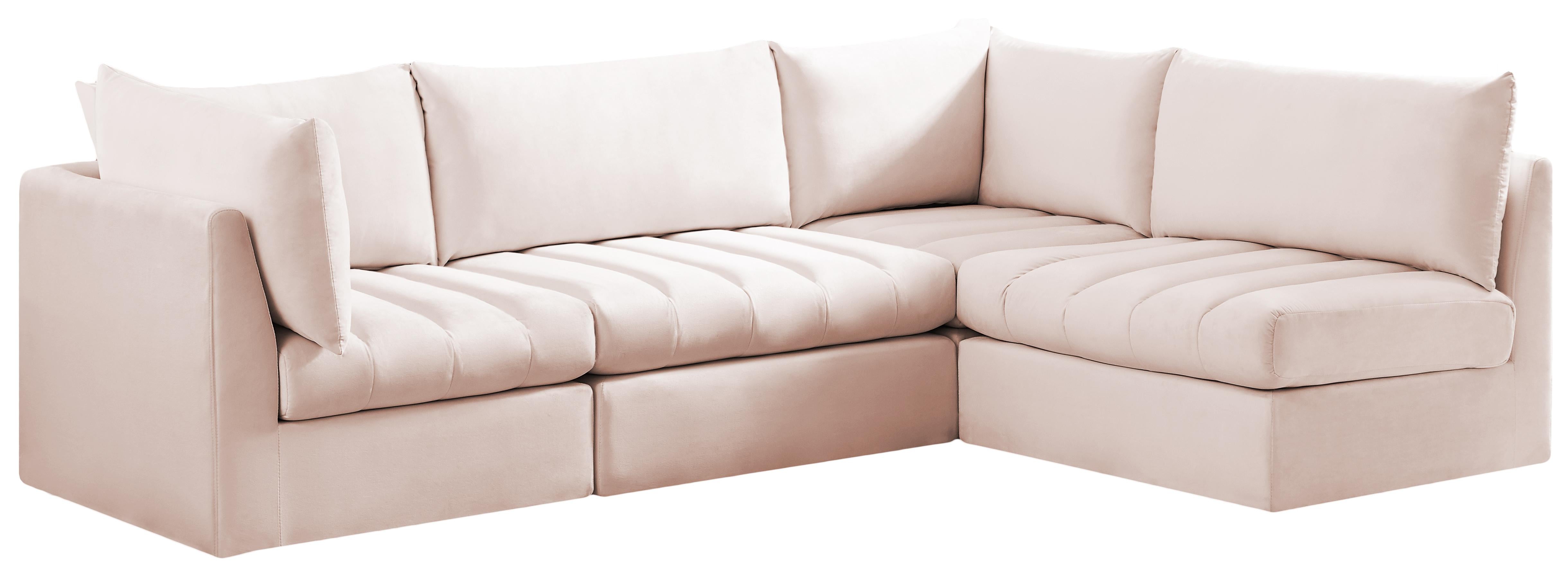 Jacob Pink Velvet Modular Sectional - Luxe Home Furnishings (Jersey City, NJ)