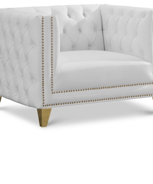 Michelle White Faux Leather Chair - Luxe Home Furnishings (Jersey City, NJ)