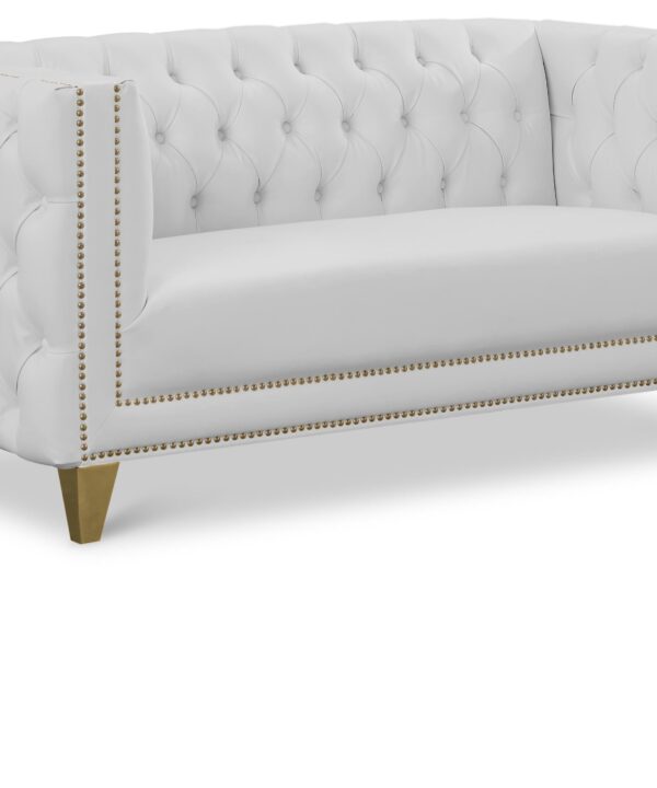 Michelle White Faux Leather Loveseat - Luxe Home Furnishings (Jersey City, NJ)