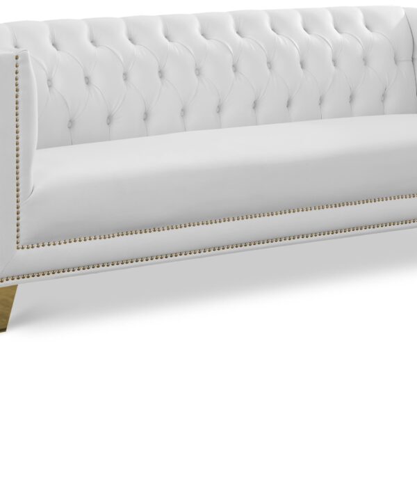 Michelle White Faux Leather Sofa - Luxe Home Furnishings (Jersey City, NJ)