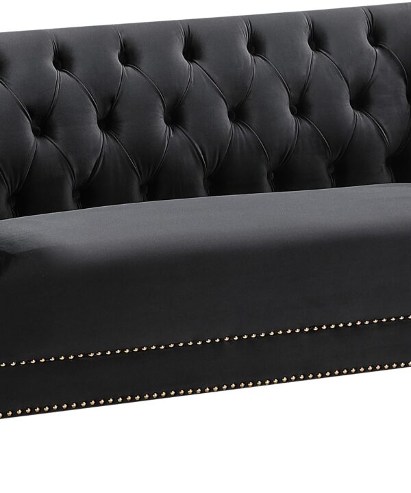 Michelle Black Velvet Loveseat - Luxe Home Furnishings (Jersey City, NJ)