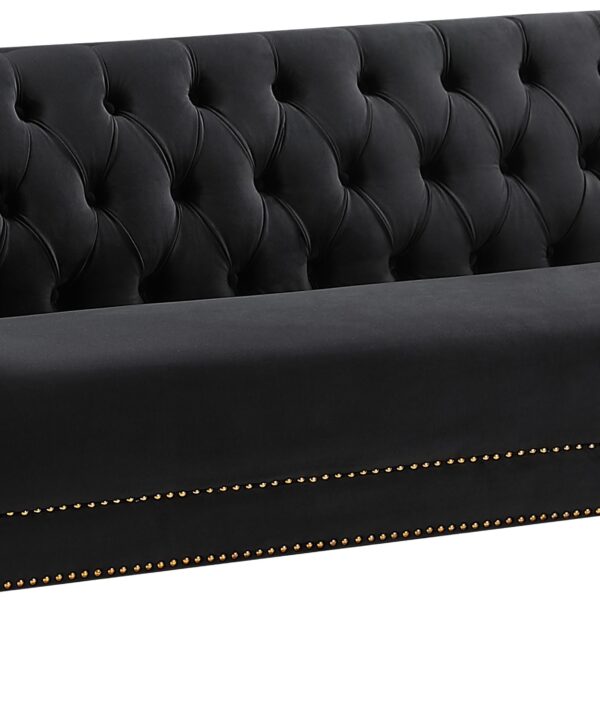 Michelle Black Velvet Sofa - Luxe Home Furnishings (Jersey City, NJ)