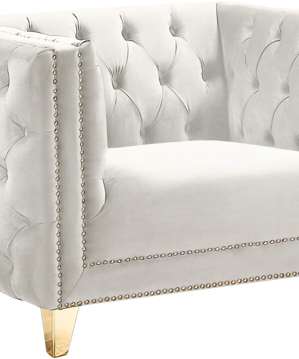 Michelle Cream Velvet Chair - Luxe Home Furnishings (Jersey City, NJ)