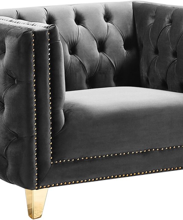 Michelle Grey Velvet Chair - Luxe Home Furnishings (Jersey City, NJ)