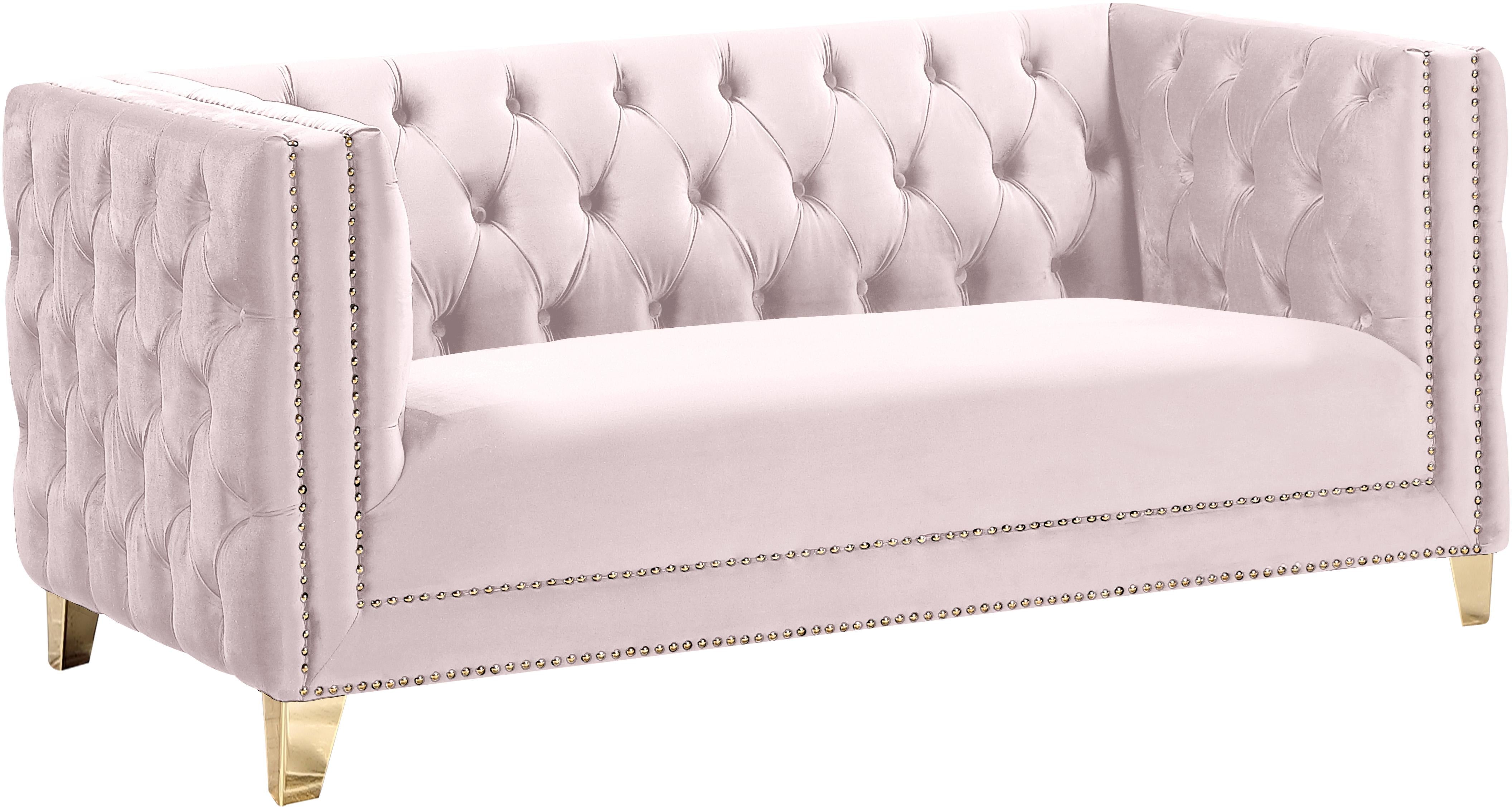 Michelle Pink Velvet Loveseat - Luxe Home Furnishings (Jersey City, NJ)