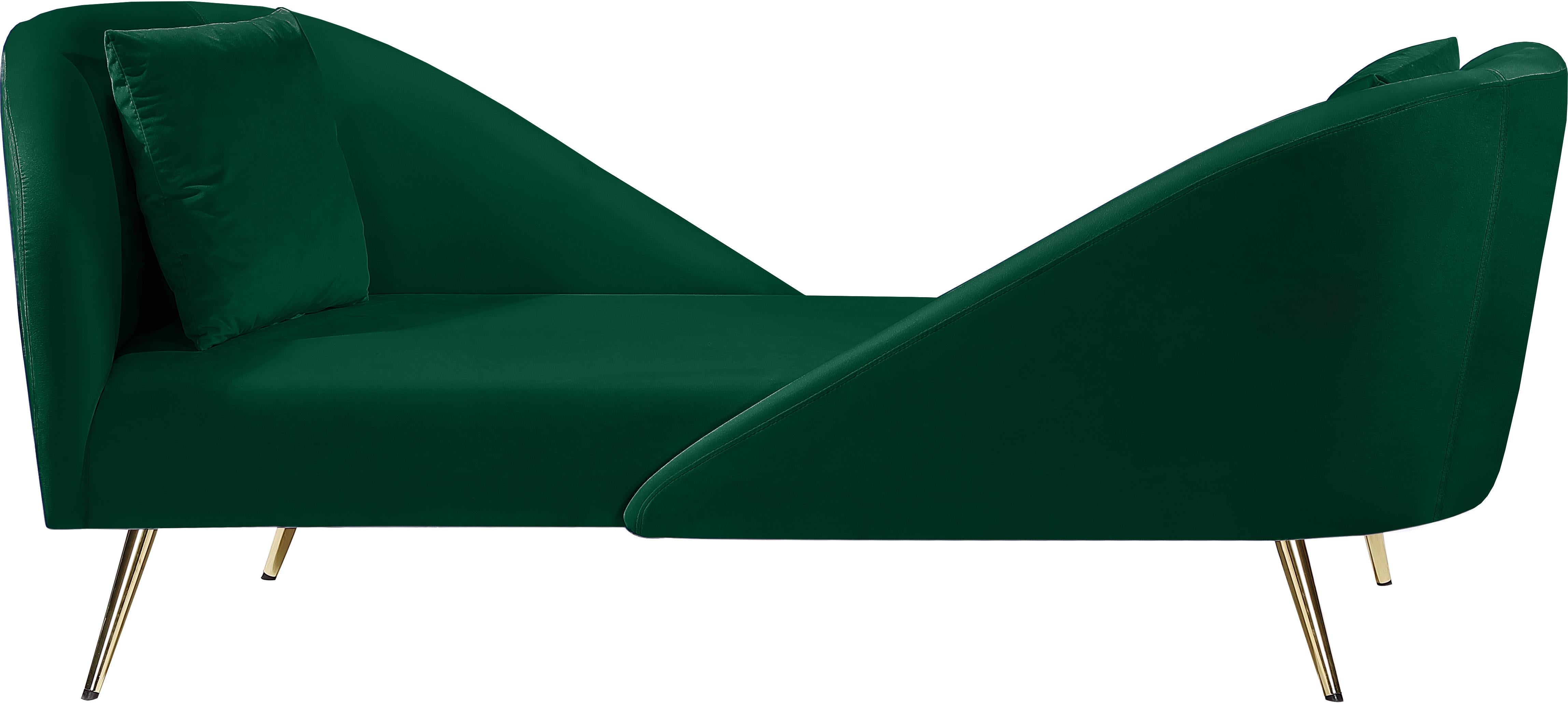 Nolan Green Velvet Chaise - Luxe Home Furnishings (Jersey City, NJ)