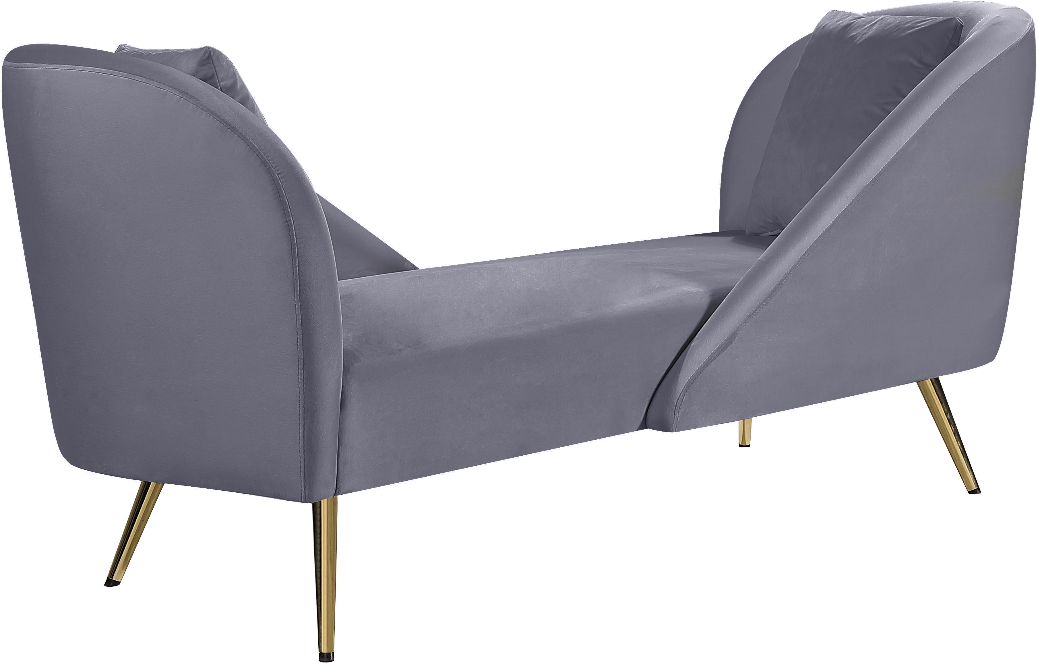 Nolan Grey Velvet Chaise - Luxe Home Furnishings (Jersey City, NJ)