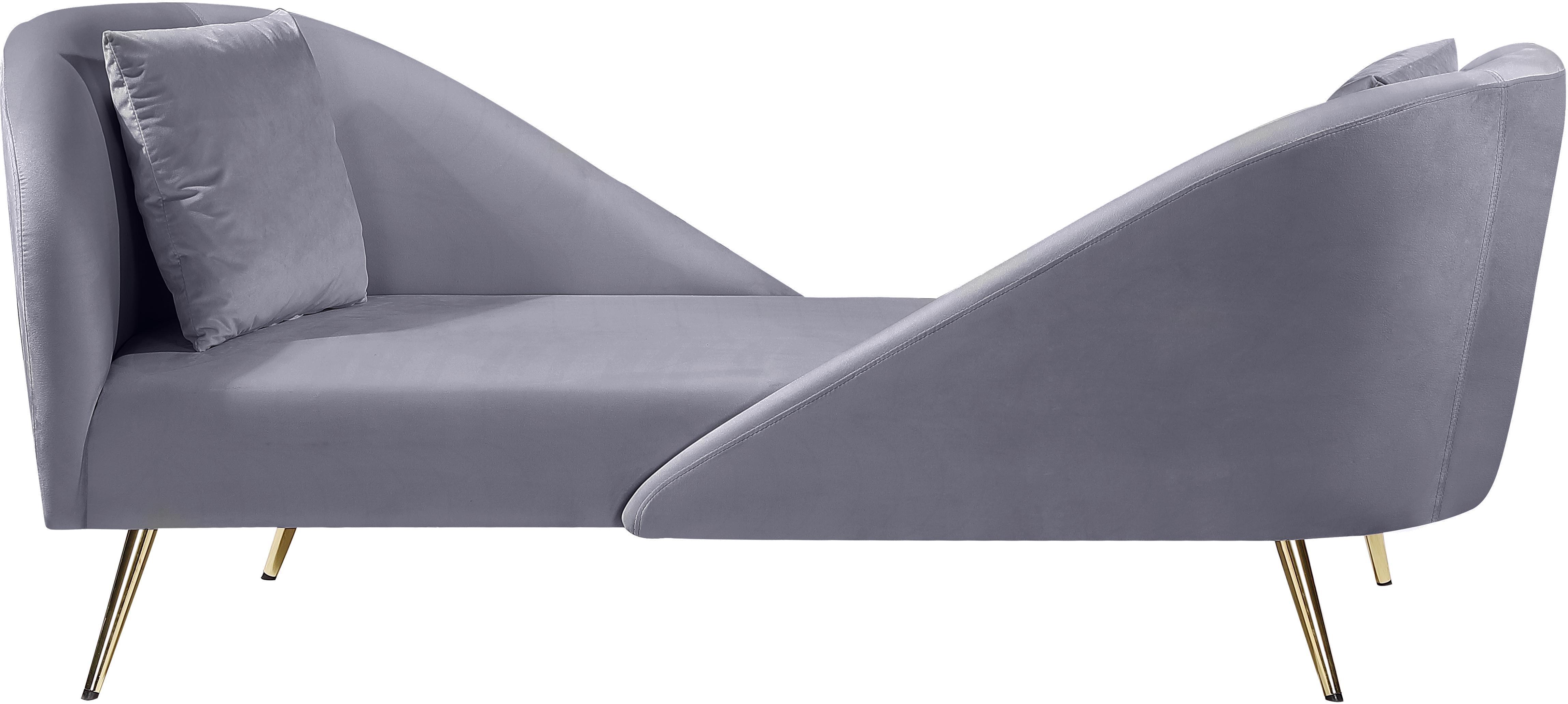 Nolan Grey Velvet Chaise - Luxe Home Furnishings (Jersey City, NJ)