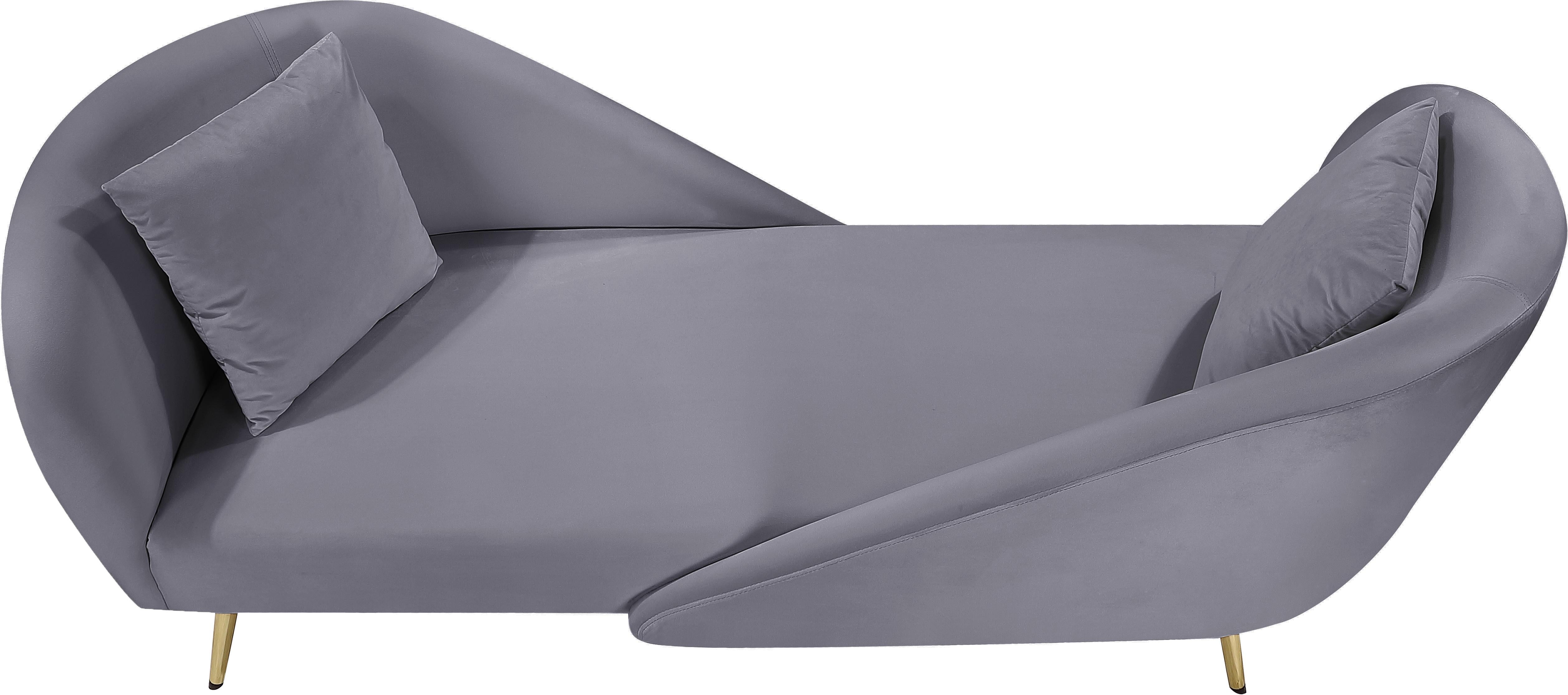 Nolan Grey Velvet Chaise - Luxe Home Furnishings (Jersey City, NJ)