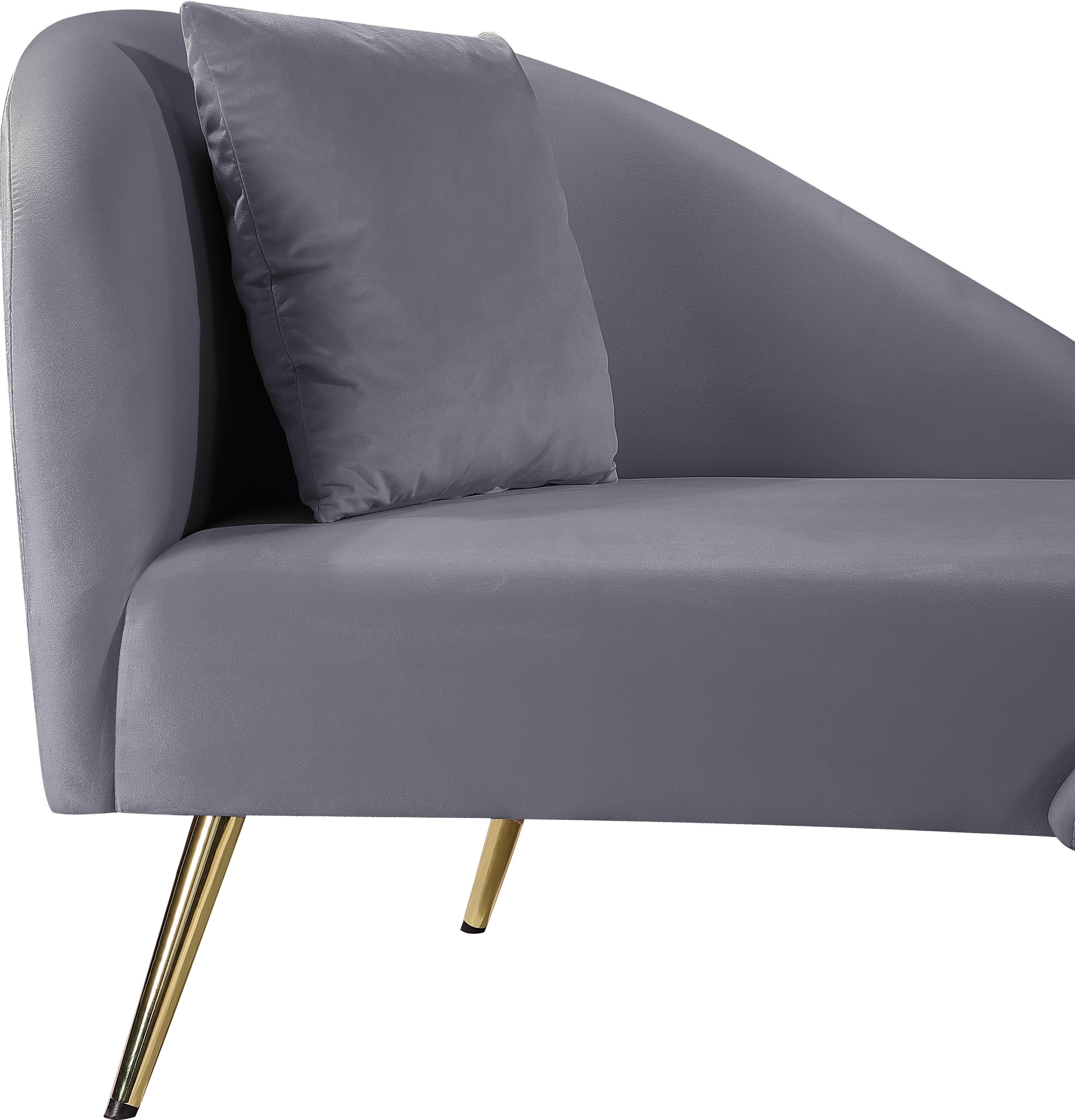 Nolan Grey Velvet Chaise - Luxe Home Furnishings (Jersey City, NJ)