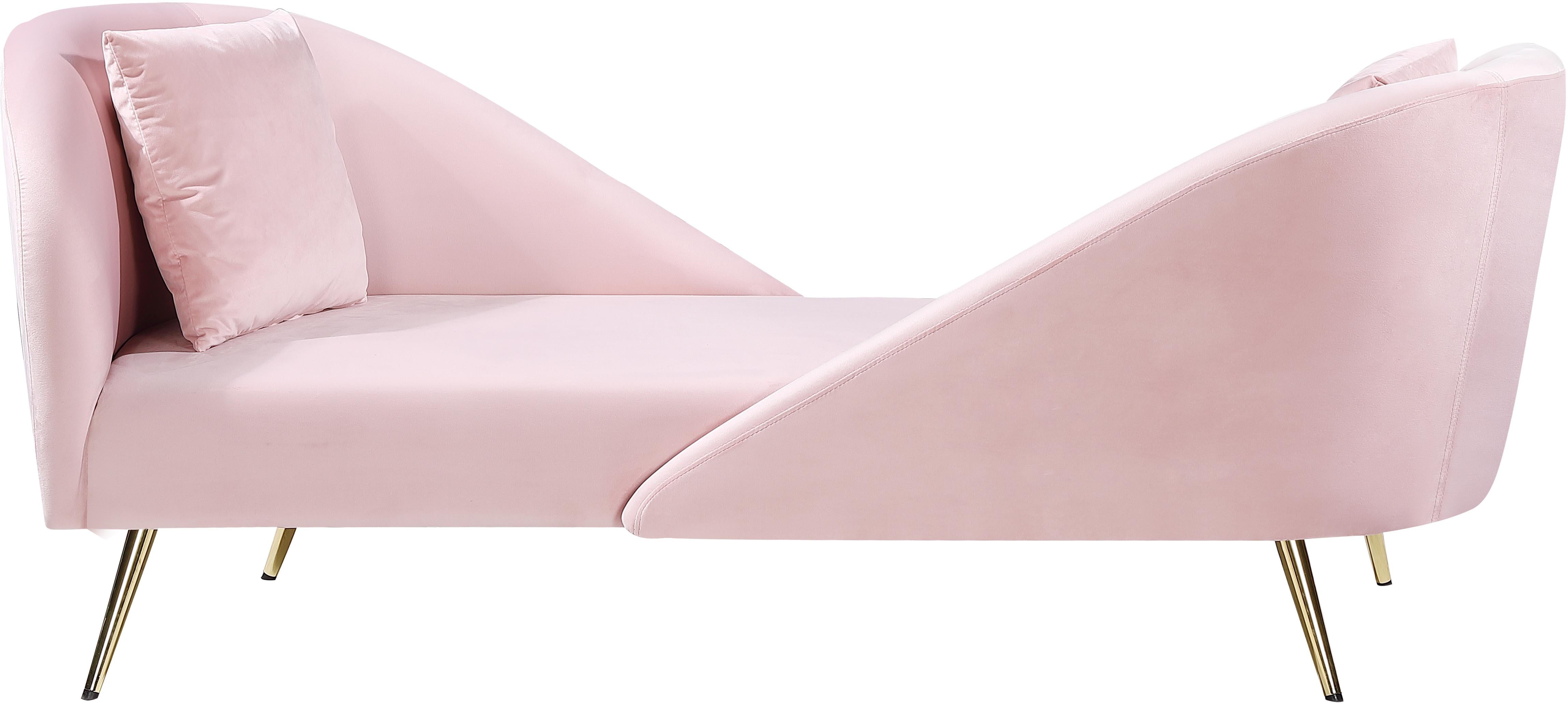 Nolan Pink Velvet Chaise - Luxe Home Furnishings (Jersey City, NJ)