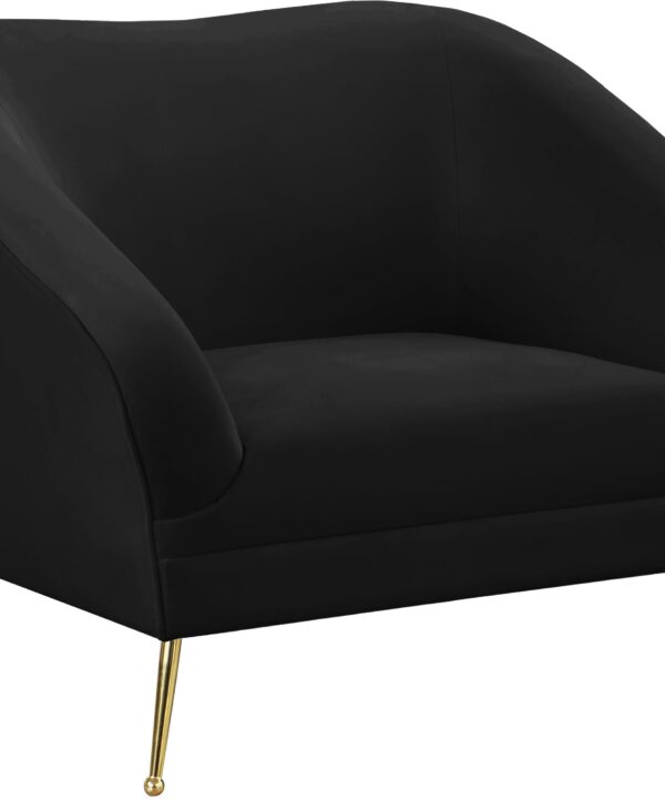 Hermosa Black Velvet Chair - Luxe Home Furnishings (Jersey City, NJ)