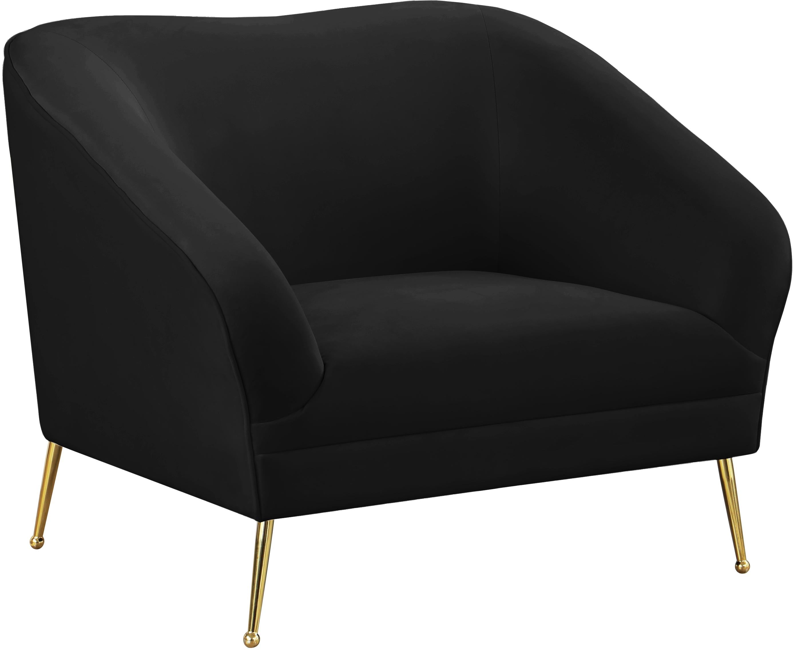 Hermosa Black Velvet Chair - Luxe Home Furnishings (Jersey City, NJ)