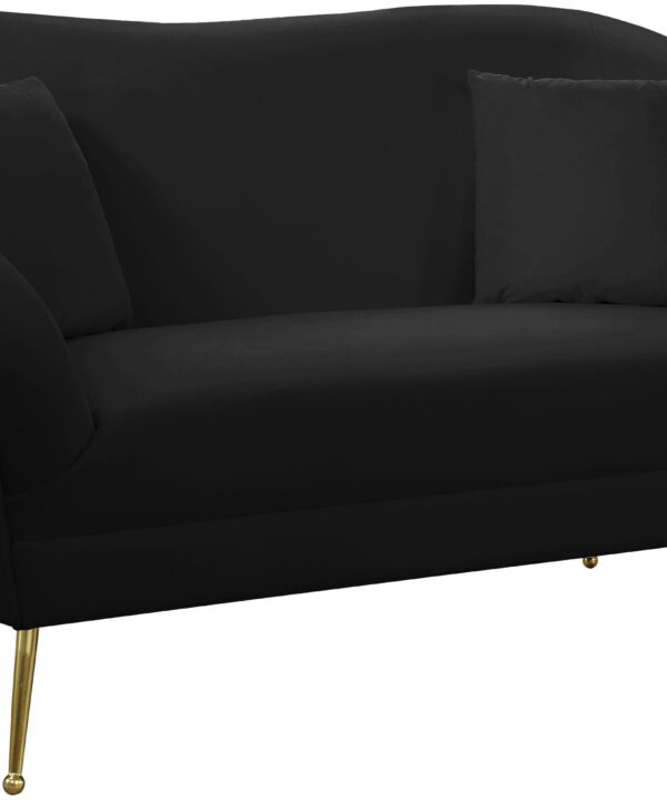 Hermosa Black Velvet Loveseat - Luxe Home Furnishings (Jersey City, NJ)