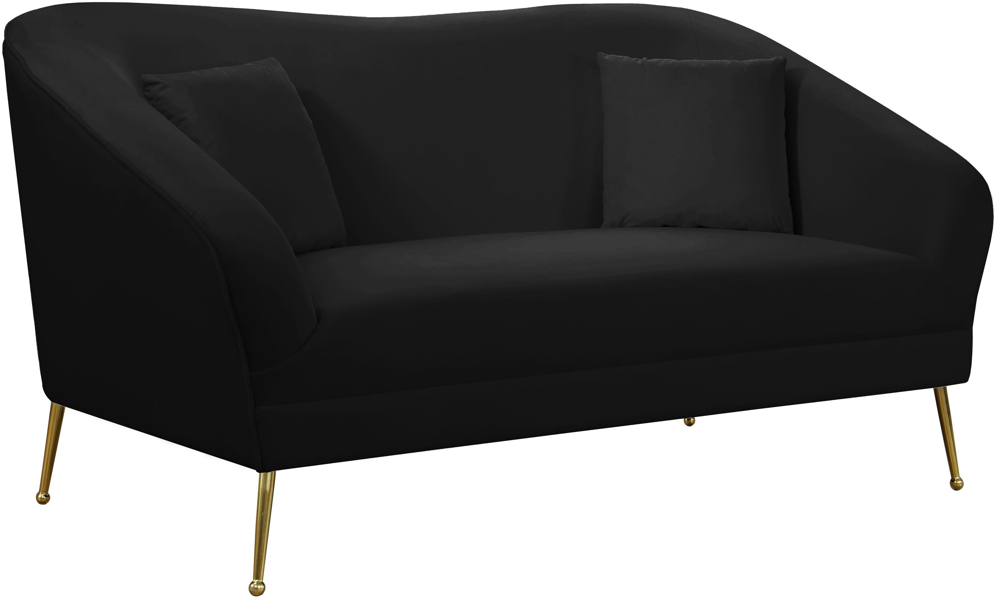 Hermosa Black Velvet Loveseat - Luxe Home Furnishings (Jersey City, NJ)