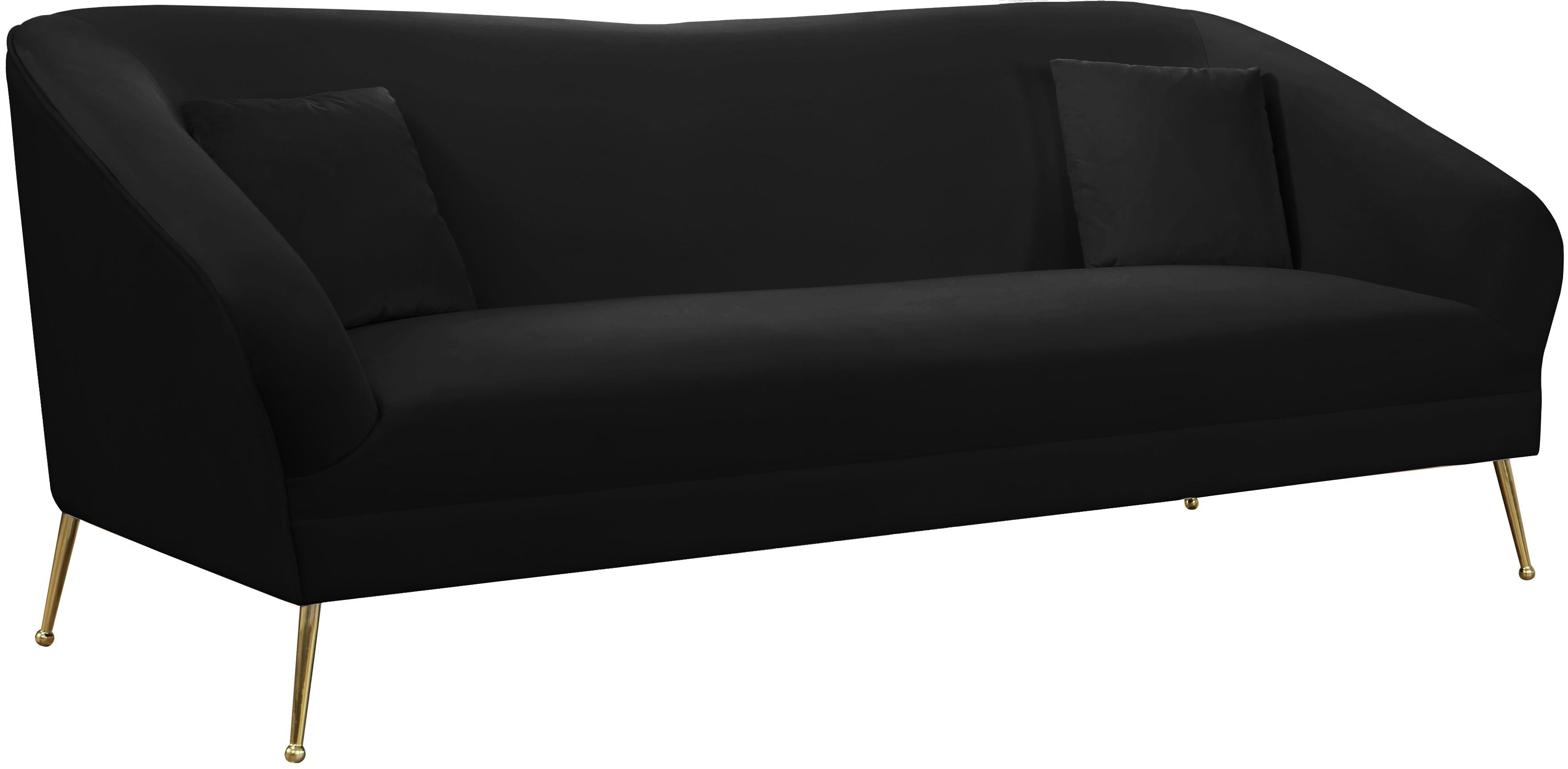 Hermosa Black Velvet Sofa - Luxe Home Furnishings (Jersey City, NJ)