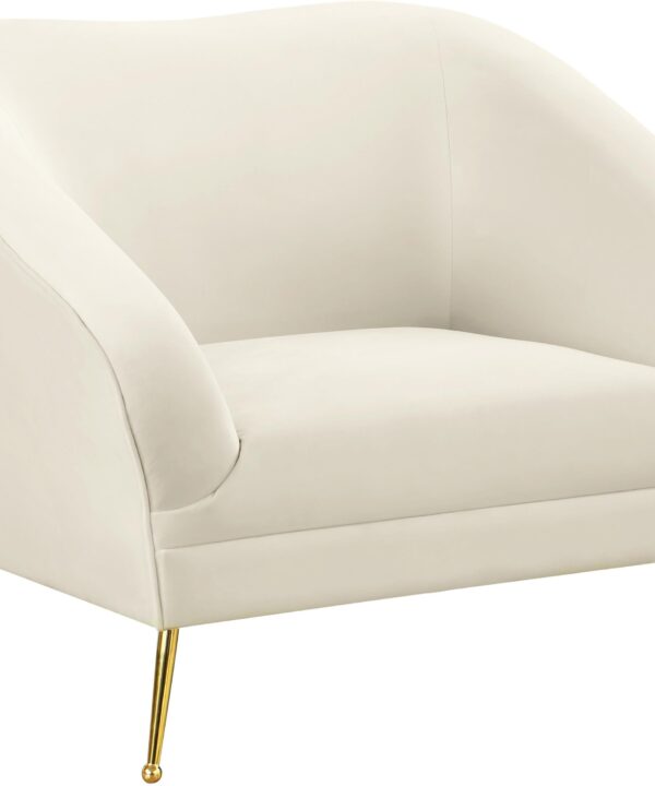 Hermosa Cream Velvet Chair - Luxe Home Furnishings (Jersey City, NJ)