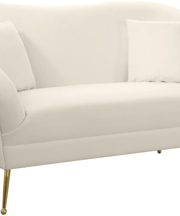 Hermosa Cream Velvet Loveseat - Luxe Home Furnishings (Jersey City, NJ)