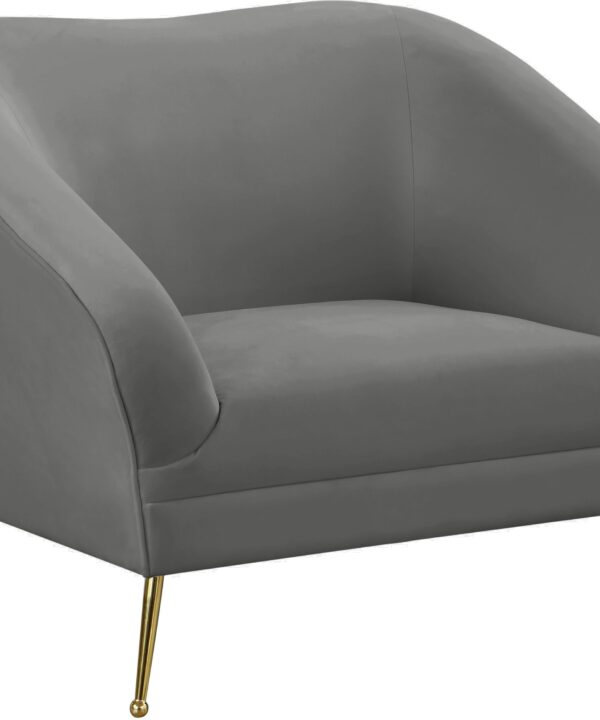 Hermosa Grey Velvet Chair - Luxe Home Furnishings (Jersey City, NJ)