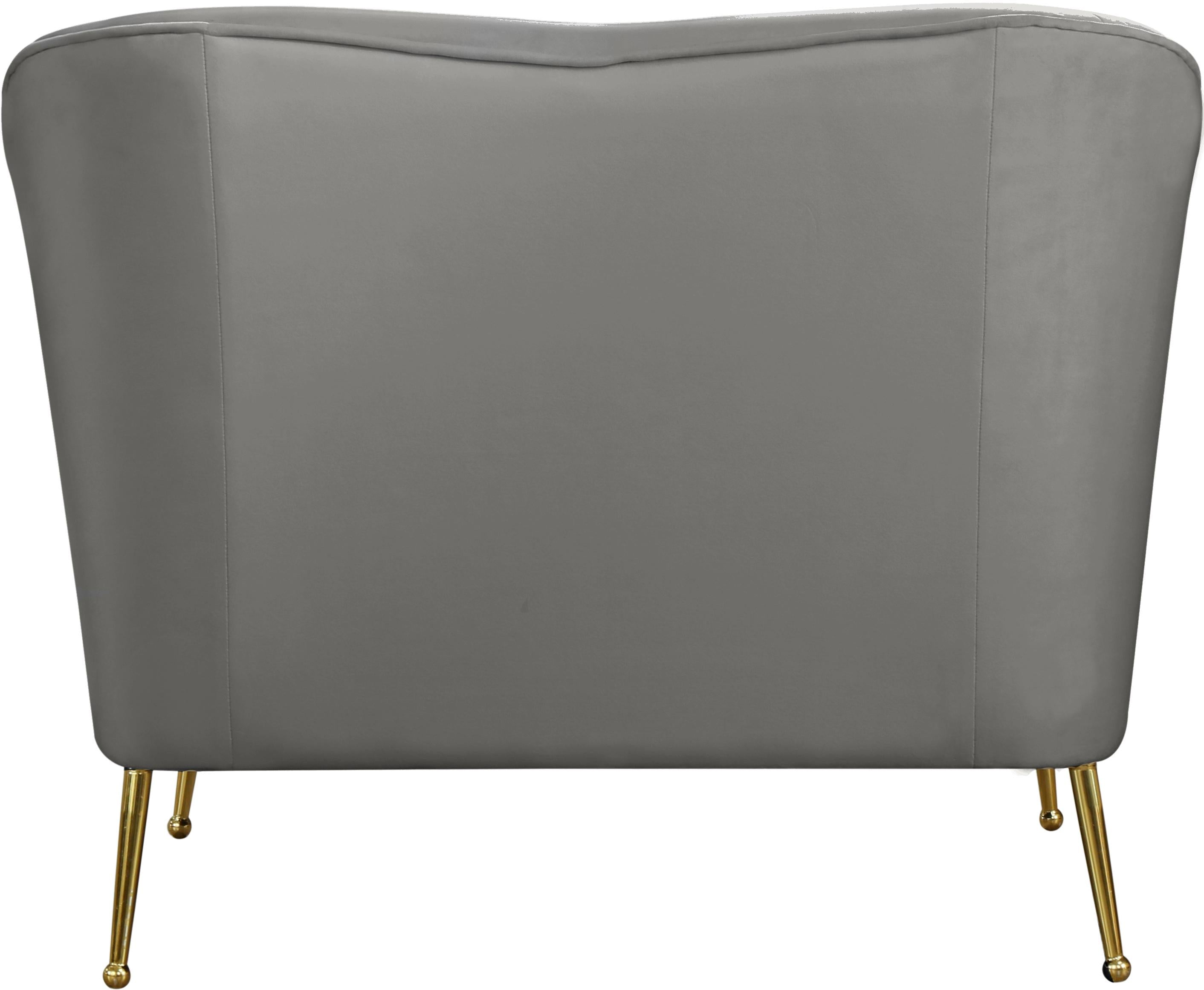 Hermosa Grey Velvet Chair - Luxe Home Furnishings (Jersey City, NJ)