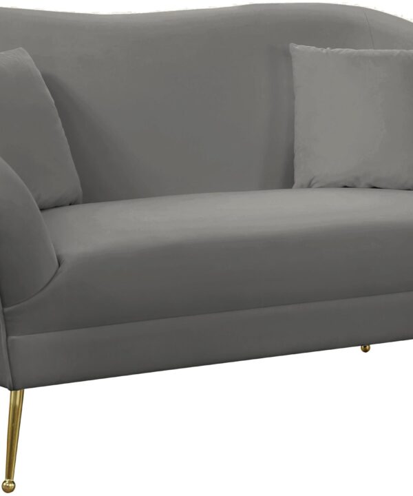 Hermosa Grey Velvet Loveseat - Luxe Home Furnishings (Jersey City, NJ)