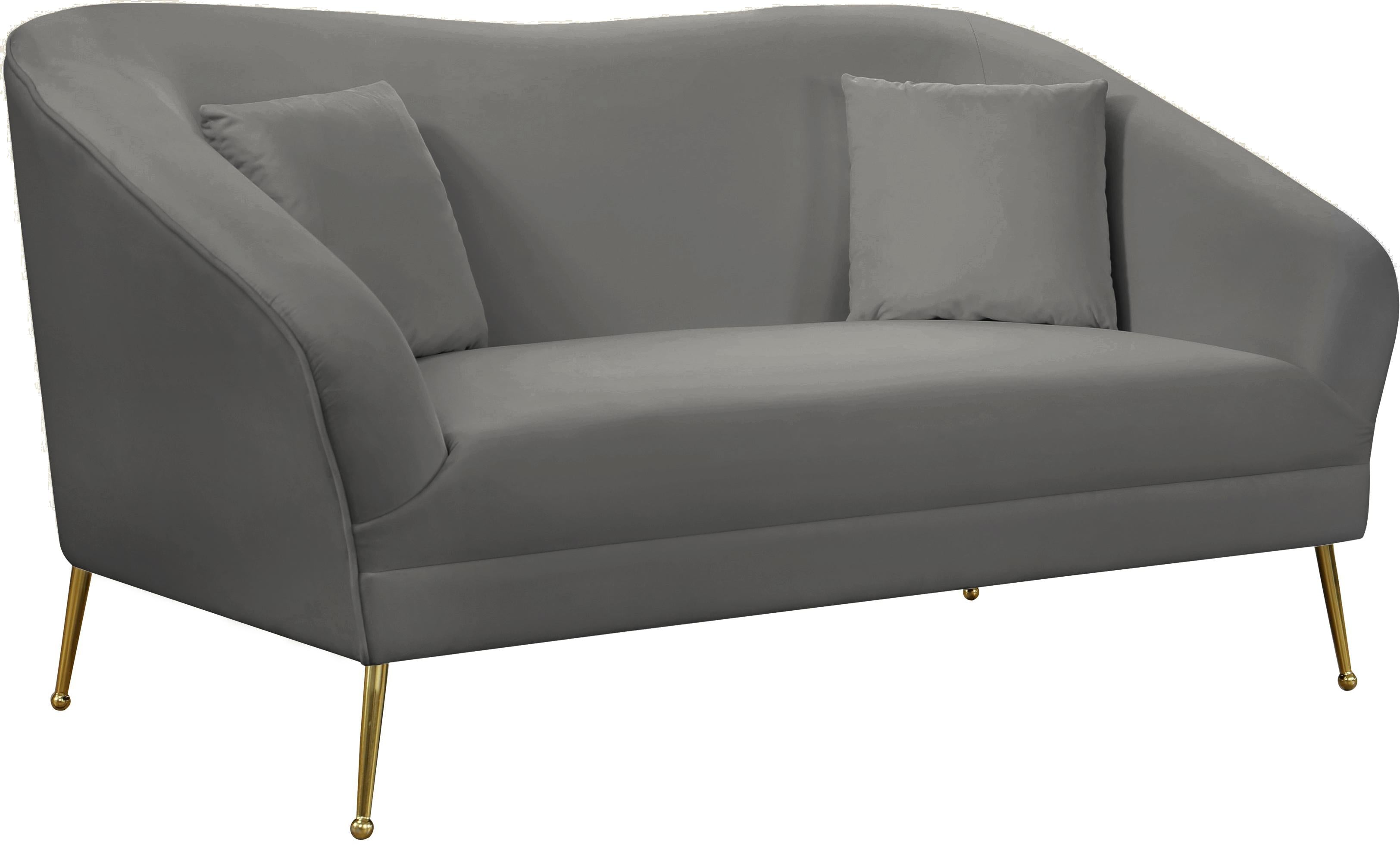 Hermosa Grey Velvet Loveseat - Luxe Home Furnishings (Jersey City, NJ)