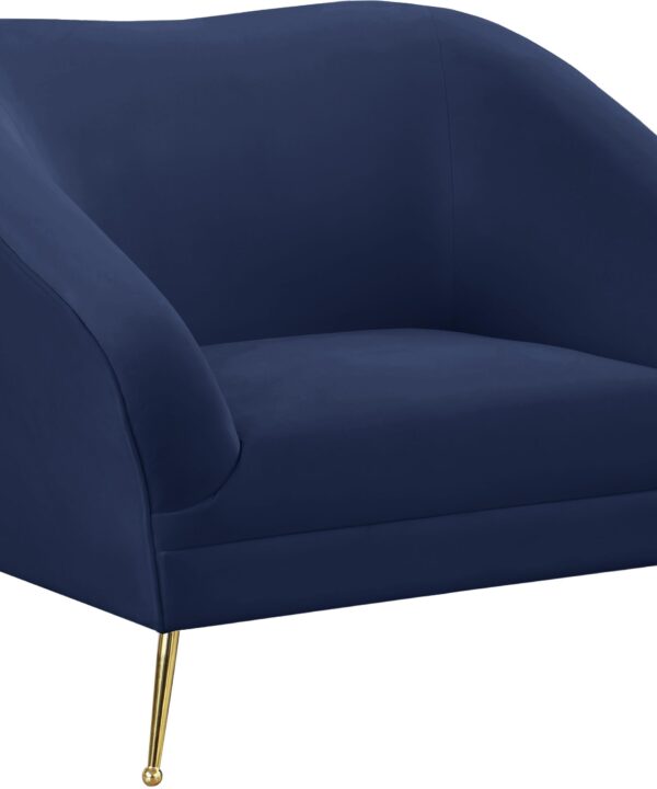 Hermosa Navy Velvet Chair - Luxe Home Furnishings (Jersey City, NJ)