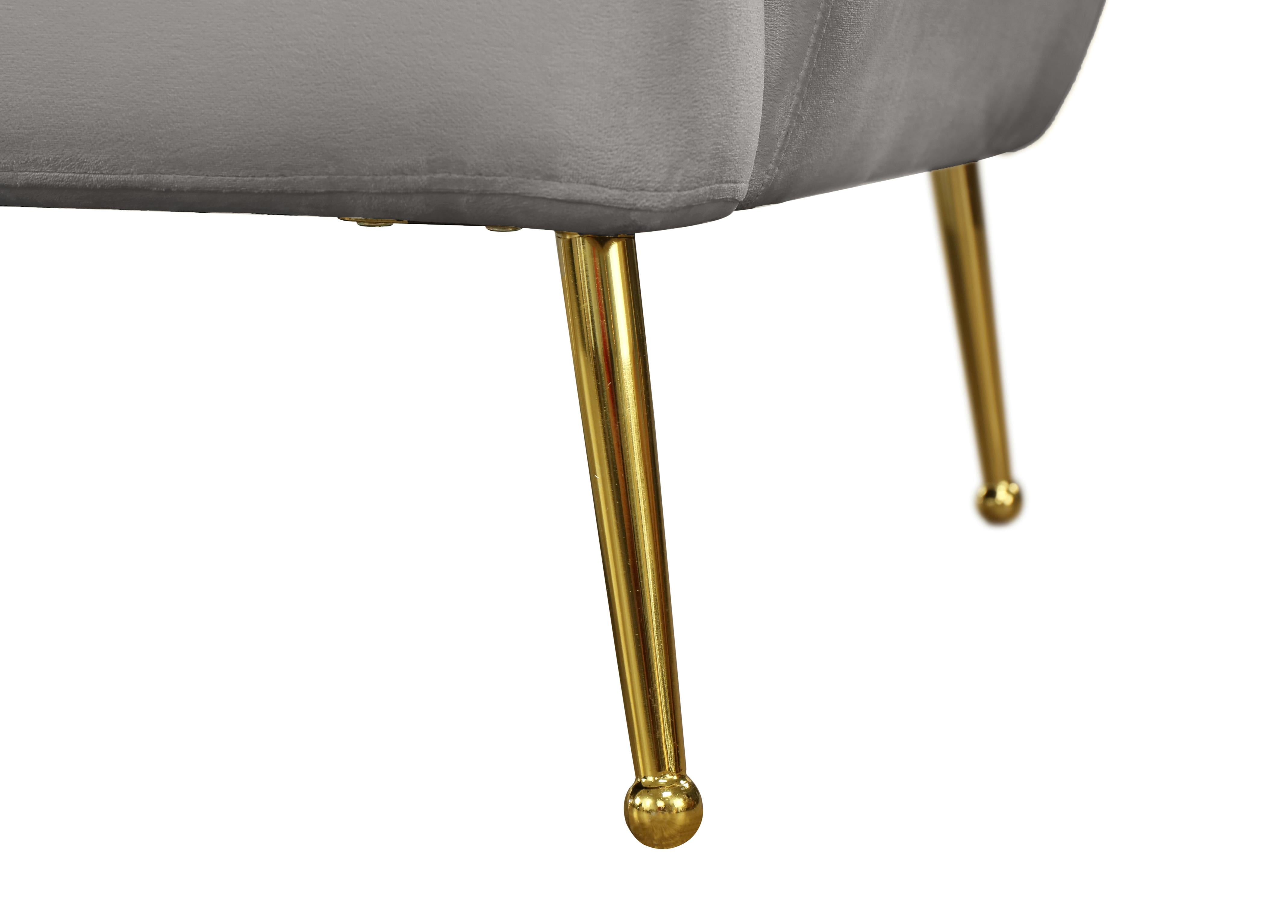 Hermosa Grey Velvet Chair - Luxe Home Furnishings (Jersey City, NJ)