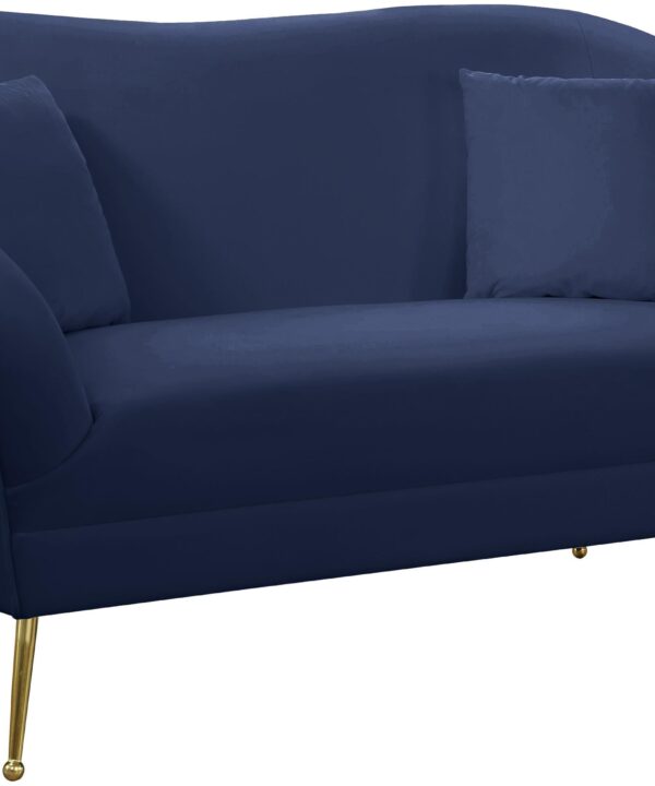 Hermosa Navy Velvet Loveseat - Luxe Home Furnishings (Jersey City, NJ)