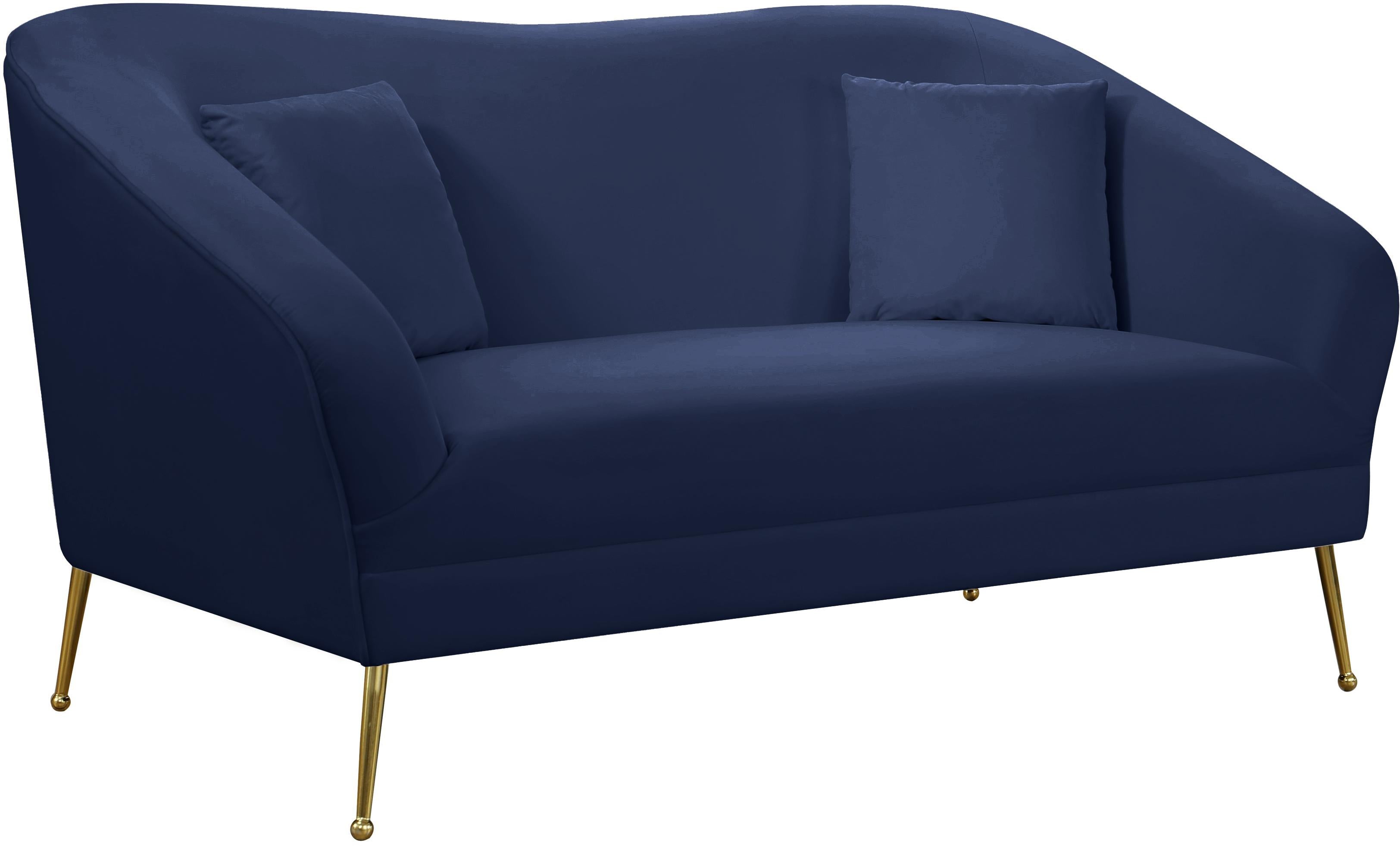 Hermosa Navy Velvet Loveseat - Luxe Home Furnishings (Jersey City, NJ)