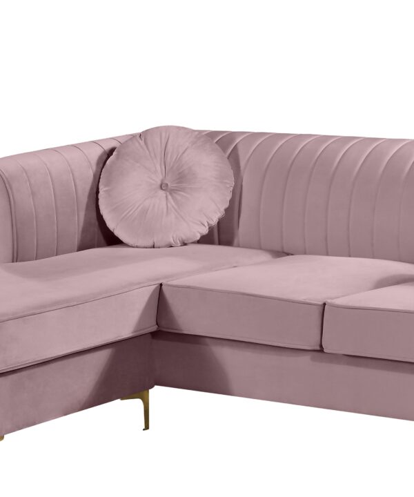 Eliana Pink Velvet 2pc. Reversible Sectional - Luxe Home Furnishings (Jersey City, NJ)