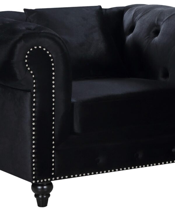 Chesterfield Black Velvet Chair - Luxe Home Furnishings (Jersey City, NJ)