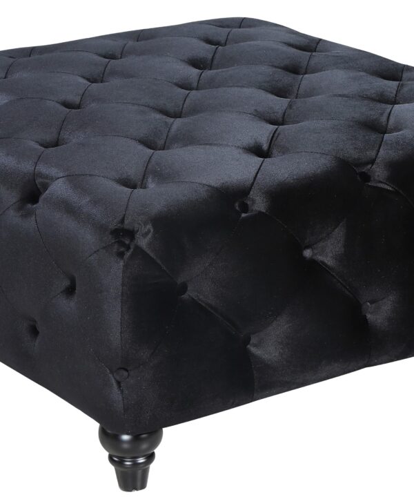 Chesterfield Black Velvet Ottoman - Luxe Home Furnishings (Jersey City, NJ)