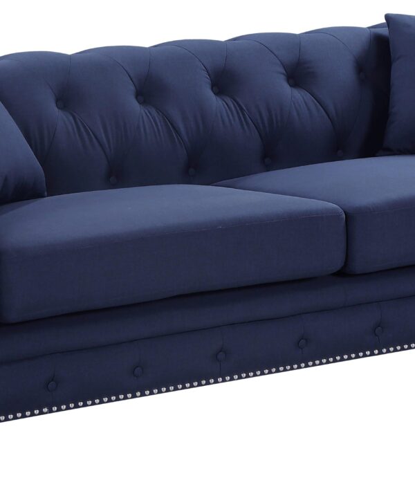 Chesterfield Navy Linen Sofa - Luxe Home Furnishings (Jersey City, NJ)