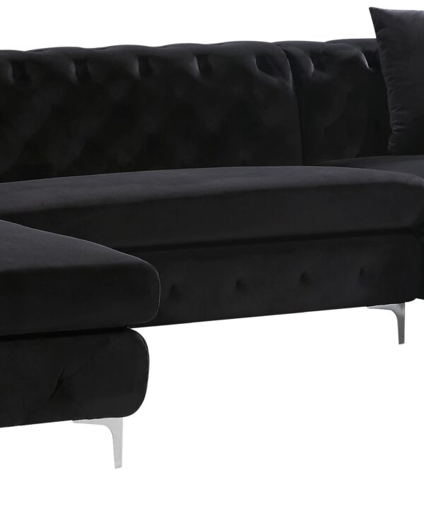 Gail Black Velvet 3pc. Sectional - Luxe Home Furnishings (Jersey City, NJ)